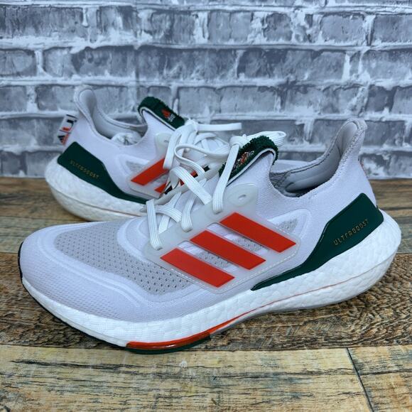 adidas UltraBoost 21 NCAA Pack Miami Hurricanes 2021 GX7966 Mens Size 8 New main image 7
